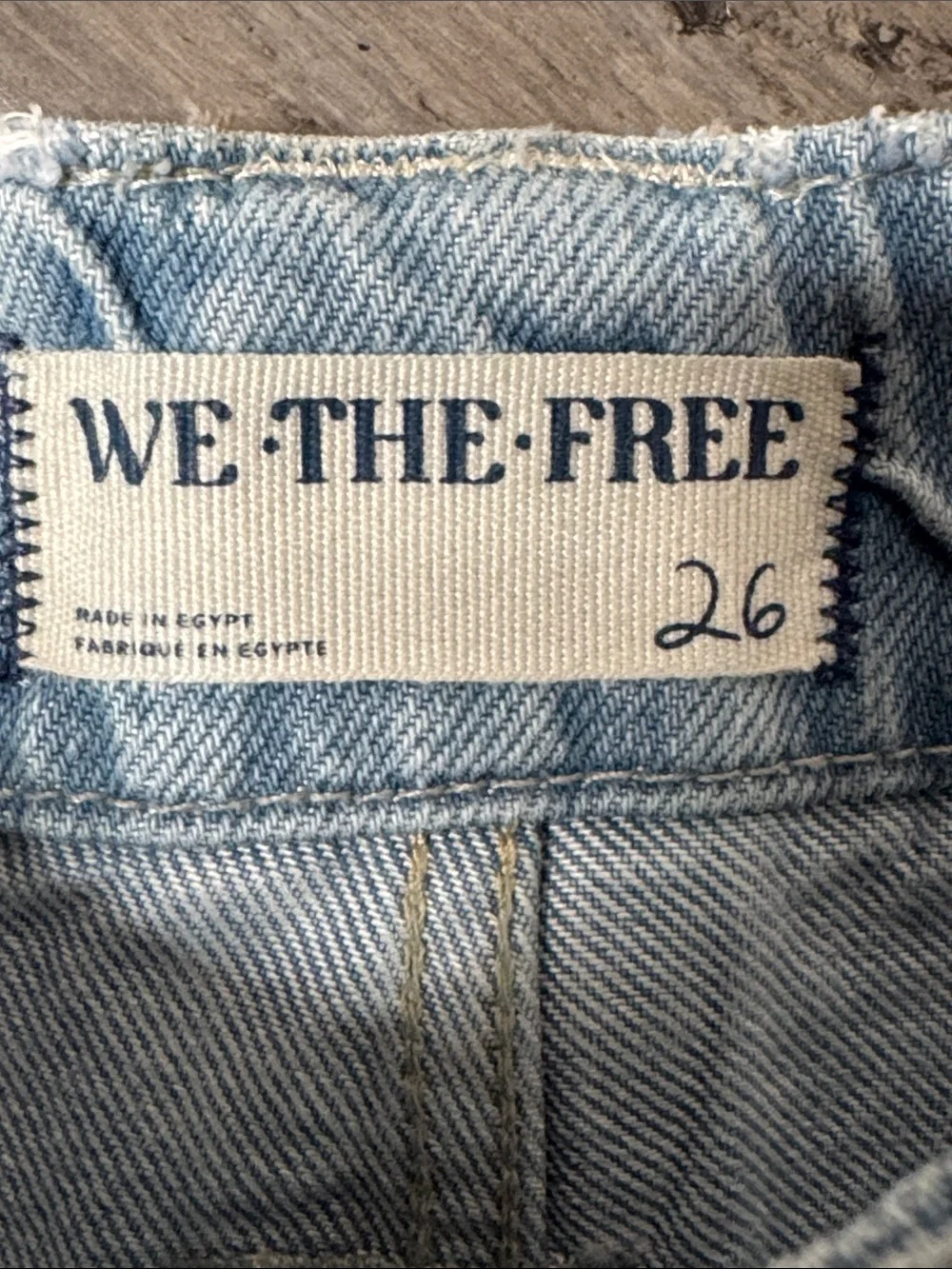FREE PEOPLE WE THE FREE SHEER LUCK CROPPED WIDE LEG JEANS SIZE 26 LIGHT WASH